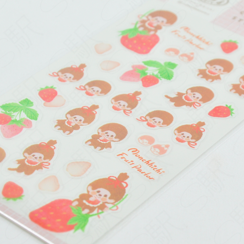 Furukawashiko Clear Sticker Sheet x Monchhichi [MM59] - Strawberry